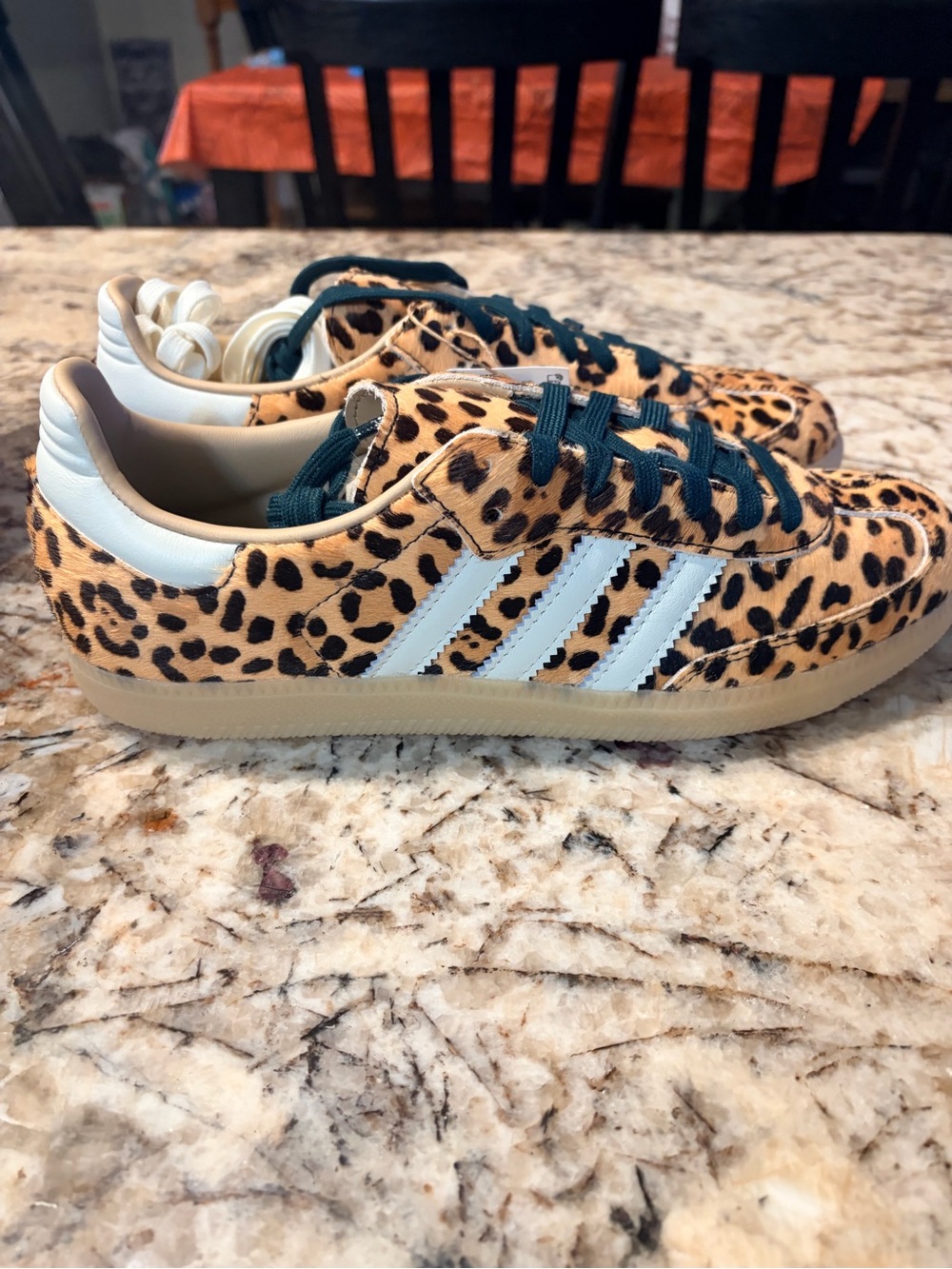 adidas womens Leopard Print Sneakers - Black & Tan